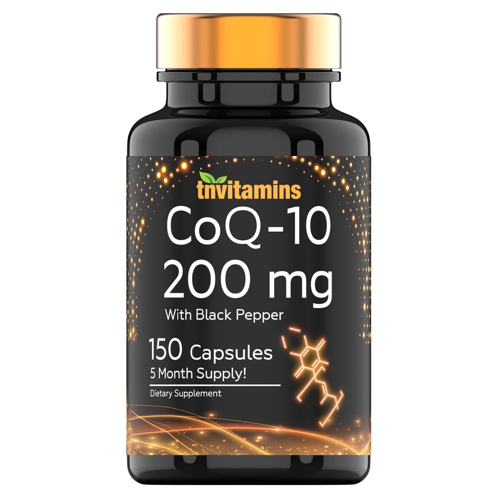 tnvitamini CoQ-10 200mg - 150 Kapsule s črnim poprom Ekstraktom 