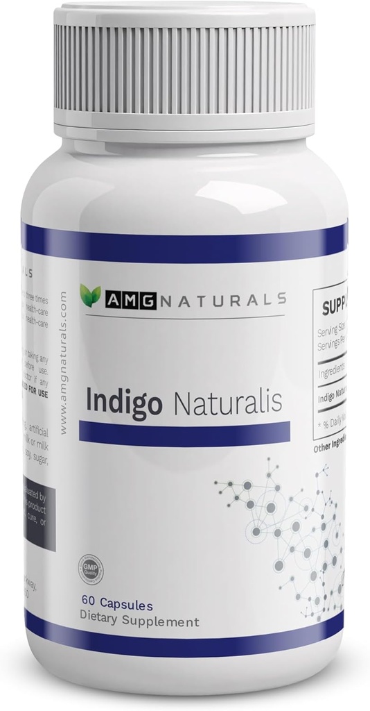 Indigo Naturalis - 60 kapsul čistega Indigo Naturalis brez binderjev, brez polnil, brez pomožnih snovi, brez konzervansov - cel herb