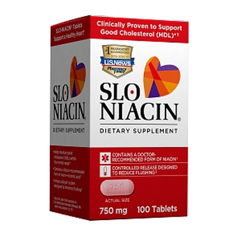 Slo- Niacin Poligel nadzorovano sproščanje niacina, 750 mg, 100 tablet
