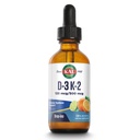 KAL D3 K2 kapljice 125 mcg / 500 mcg tekoči vitamin D3 K2 kapljice, zdravje kosti, zdravje srca in imunske podpore dodatek, naravne citrusov arome, 60-dnevni denar nazaj garancije, pribl. 59 Serv, 2 FL OZ