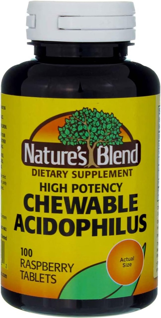 Narava je mešanica acidophilus žvečljiva malina aroma - 100 tablete, pakiranje po 3