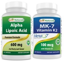 Najboljši naravni alfa lipojska kislina 600 mg & vitamin K2 (MK7) z D3