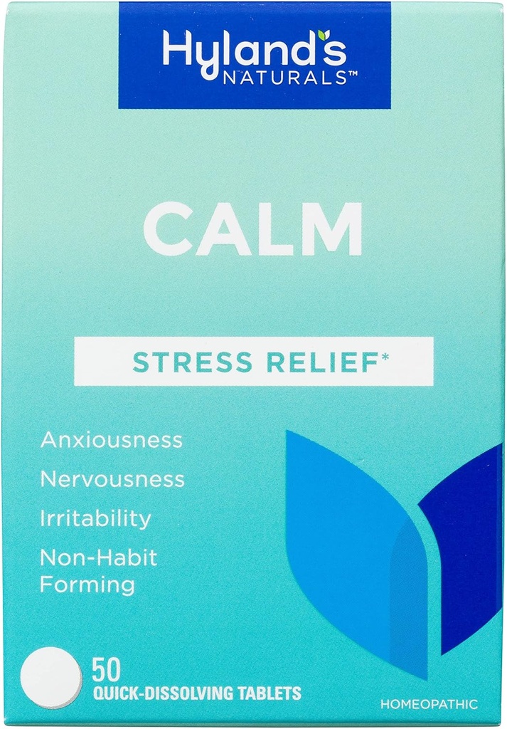 Hyland's Calm Tablets, Stress Relief Supplement, Naravno lajšanje zaskrbljenosti, Živčnost in razdražljivost, 50 Število (Pack 1, 50 Count Total)