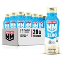 Mišično mleko brez beljakovin Shake, Vanilla Crème, 20g beljakovine, nič sladkorja, 100 kalorij, kalcij, vitamini A, C & D, 4g Fiber, Energibilni prigrizek, Vadbena regeneracija, Pakiranje lahko 11.16 Fl Oz (Pack of 12)