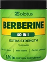 Zolotus Berberine Dodatek 40 v 1, s Sea Moss, Cimet, Mlečni osat, Apple Cider Vinegar, Quercetin za digestion, Imunski sistem in zdravje srca