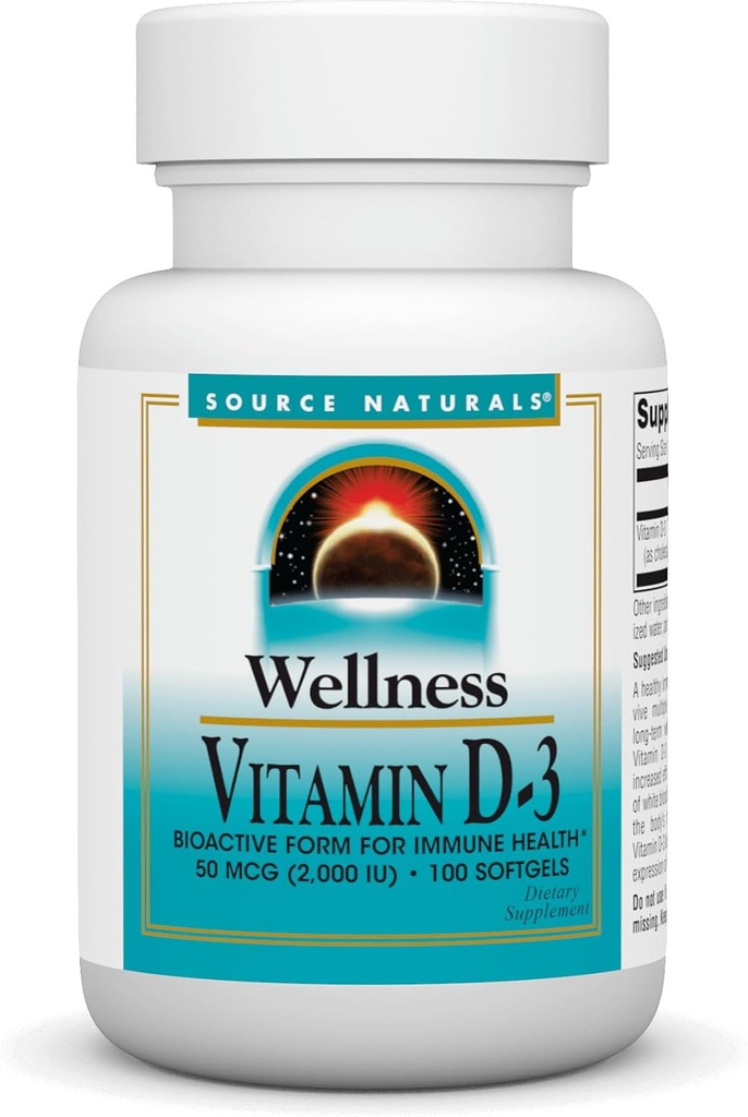 Vir Naturals Wellness Vitamin D-3, Bioaktivna oblika za imuno zdravje