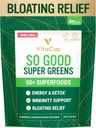 VitaCup So Good Super Greens Powder w/ 50+ Premium Superfoods, Boost Energy, Detox, Immuniteta w/Probiotiki, Prebiotiki, Fiber, Antioksidanti, Adaptogeni, Spirulina, Berry Lemon,30 Servinges