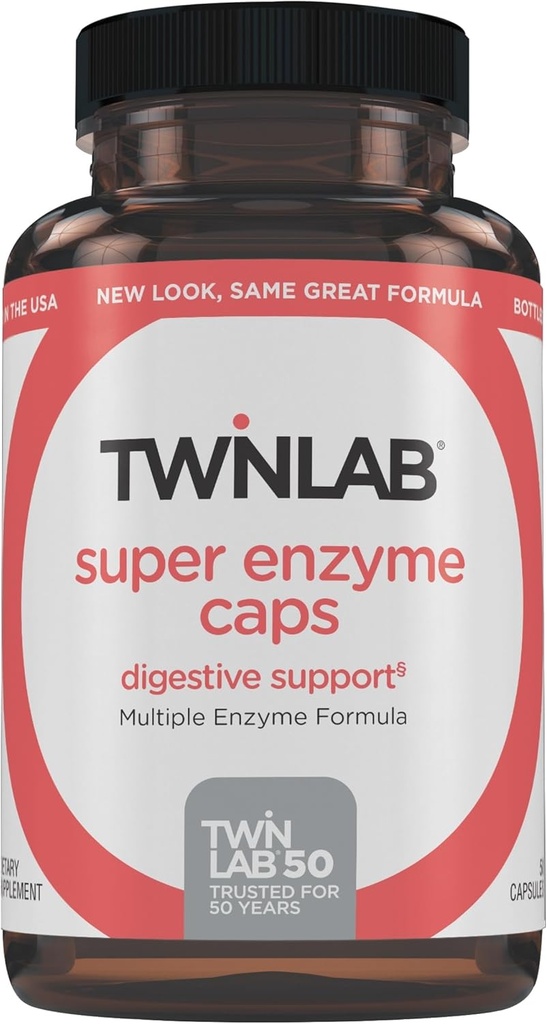 Twinlab Super Enzyme Caps - zaprtje dodatek z digestivnimi encimi - 50 kapsul