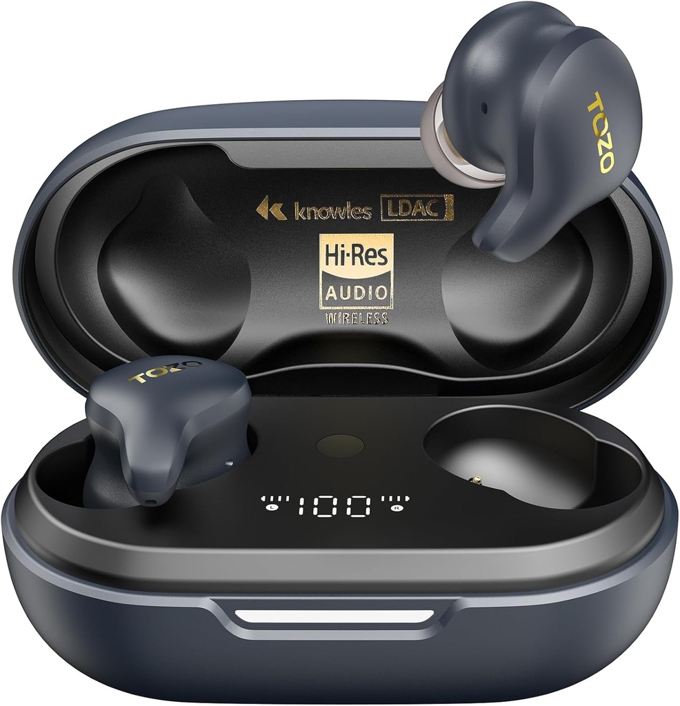Zlate X1 brezžične slušalke TOZO Uravnoteženi gonilnik in hibridni dinamični gonilnik, slušalke Bluetooth OrigX Pro, LDAC & Hi-Res Audio Wireless, slušalke za izklop hrupa Galaxy Blue/Black