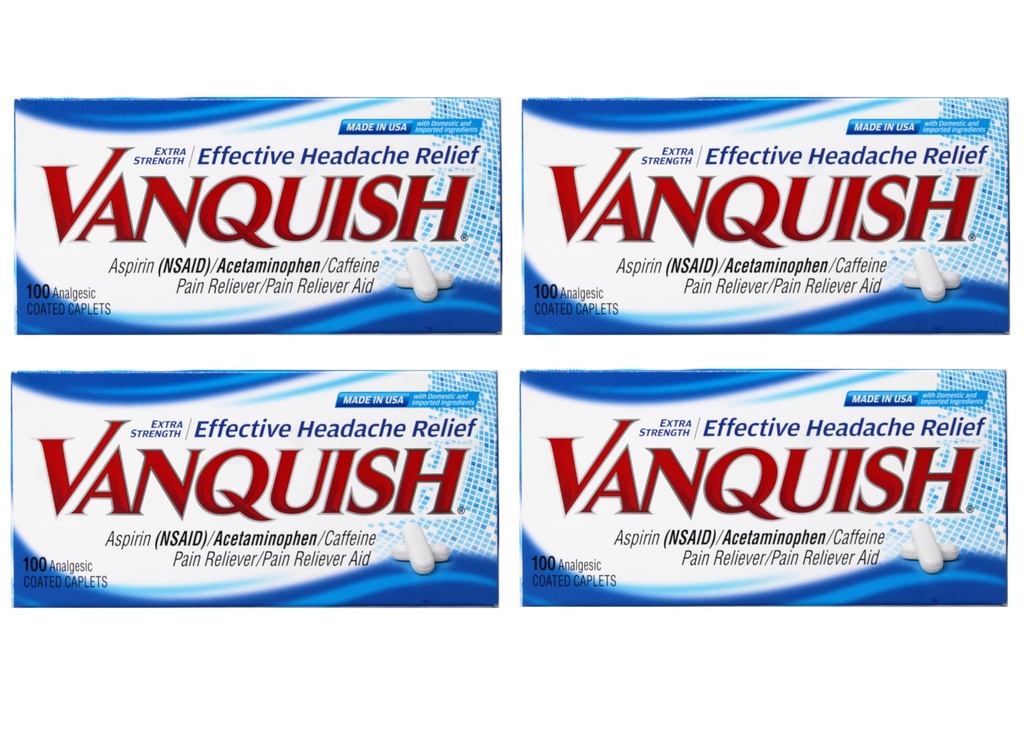 Vanquish Dodatna moč bolečina Reliever Caplets, 4 Število