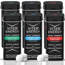 Viter Energija Dodatna moč Kofeinirane mete 80mg Kofein, B Vitamini, brez sladkorja. (Variety, 20kos, 6 Pack)