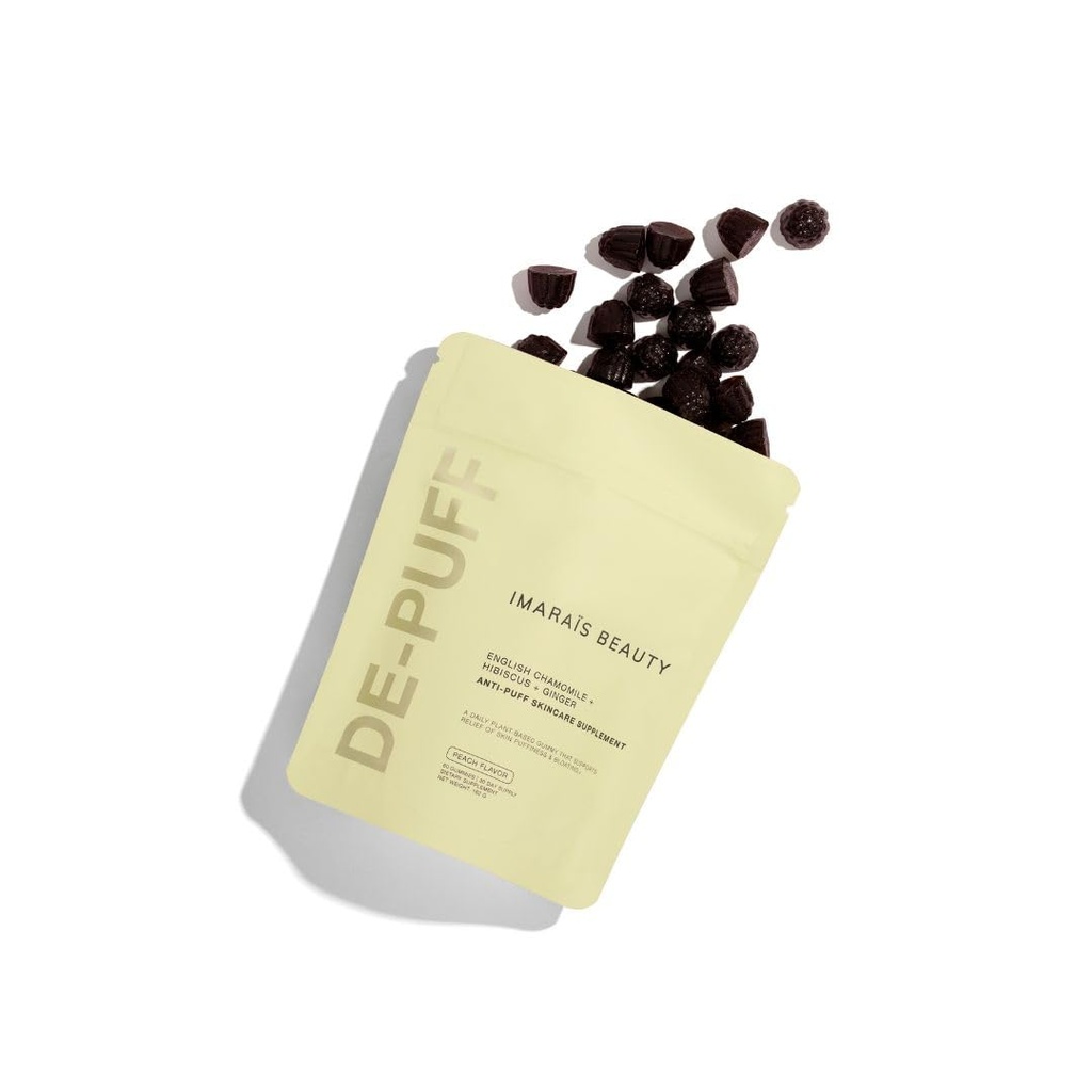 IMARAÏS Beauty by Sommer Ray Depuff Anti-Bloat Gummy - English Kamilica, Hibiscus, Ginger - Podpira zdravje kože, Gut Health, Skin Bloat & Puffiness - Sugar Free, PETA-Certified
