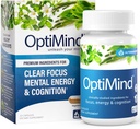 Optimind Bacopa Monnieri Možganski dodatek za spomin in fokus, nootropiki s fosfatidilserin, Huperzin A, ne-GMO, klinično raziskane sestavine, 32 kapsul