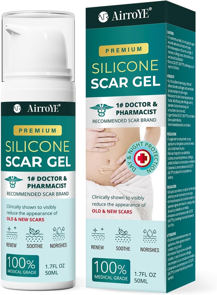Silikonski gel za brazgotine za raztegovanje: 100% Silikonska krema za brazgotine - odstranite nove stare kožne brazgotine 50g
