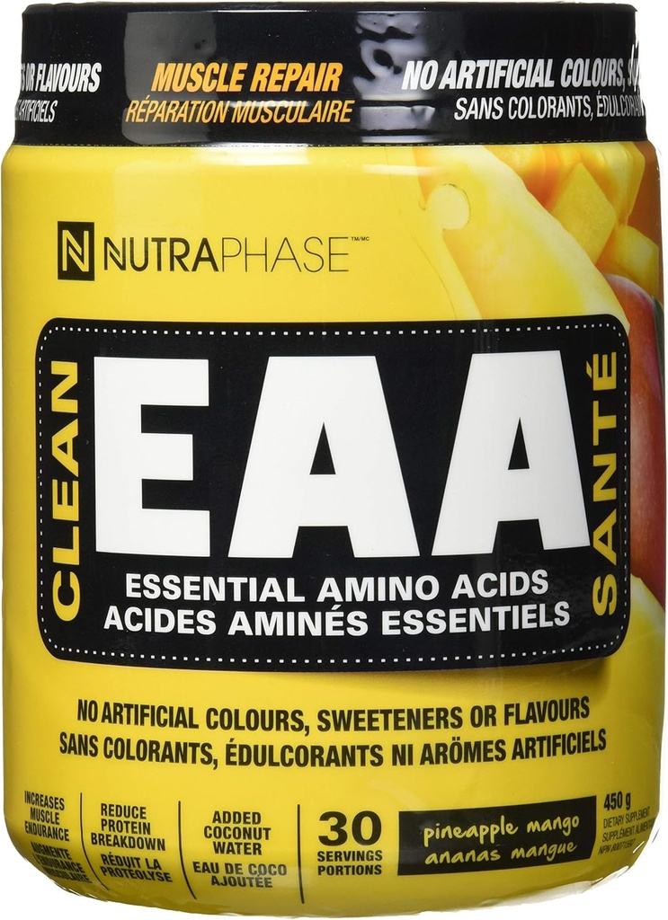 NutraPhase čisto EAA, vse naravno, Vegansko prijazno, Gluten brezplačno, Neverjeten okus, Ananas mango, 30 Serving, 16 Ounce