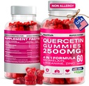 Quercetin Gumies - 2500MG Quercetin z Bromelain L-teanin & cink - Čisti dodatek za imunski sistem Lung in Alergija podpora - Immunity Booster Vegan dopolnila za otroke in odrasle - Made in US