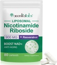 NAD dodatek, 900MG liposomski nikotinamid ribozid, liposomski resveratrol, Quercetin, visoka čistost NAD+ Doplačilo za energijo, podporo celično zdravje, Stamina & zdravo staranje, 80 kapsul