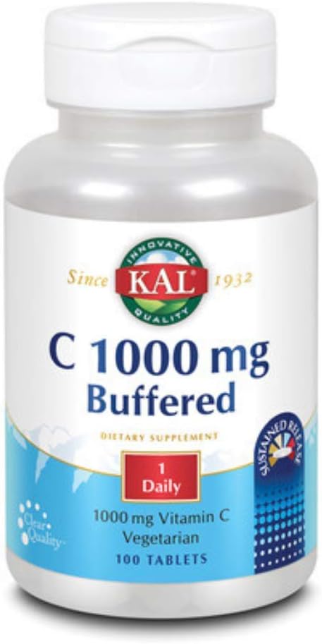 KAL Vitamin C Puffered tablete s podaljšanim sproščanjem, 1000 mg, 100 Število