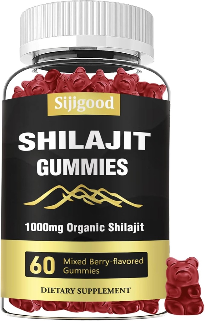 Shilajit Gumies z 85+ Trace Minerals Supplement, Shilajit za moške in ženske - 60 Mešane jagodne arome