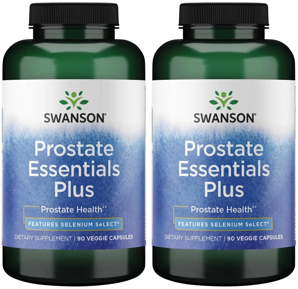 Swanson prostate Plus - Naravni dodatek za moške, ki spodbujajo zdrav pretok urina in pogostost - podpirajo splošno zdravje prostate 90 Veg kapsule (2 paket)