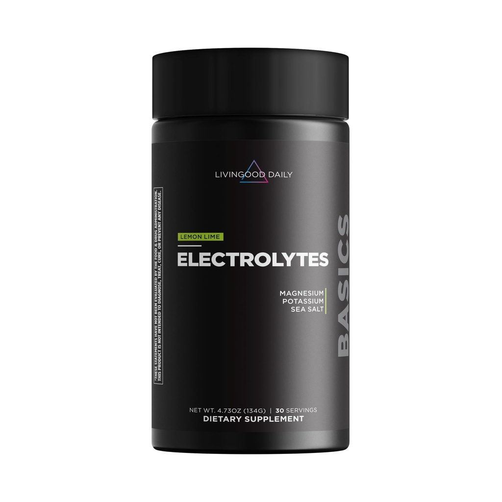 Livingood Daily Electrolytes Powder, Elektrolites Hidracijska pijača Mešamo z vitaminom C, Magnezij, Taurin & Morska sol, Elektrolitski dodatek za energijo in hidracijo, Keto, Limonina limetna aroma, 30 Servinga
