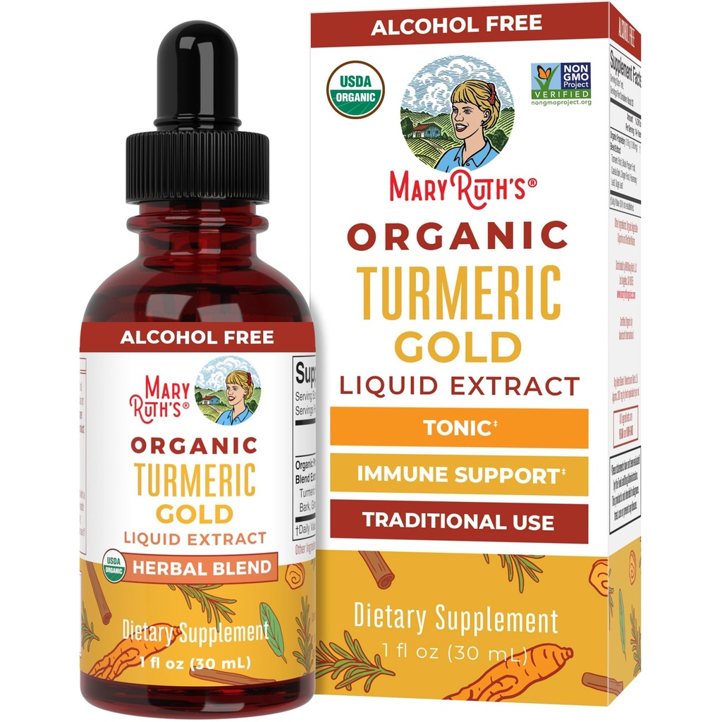 MaryRuth Organics USDA Kurkuma zlata tekoča kapljice 