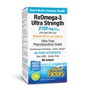 Naravni dejavniki RxOmega-3 Ultra moč - prehranska dopolnila za zdravje možganov in srca - Eye Health Supplement with EPA & DHA - dodatek z Omega-3 Maščobne kisline - 60 Softgels (30 Servings)