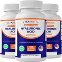 Vitamatski 3 paket hialuronske kisline dopolnila 200 mg - podpira zdravo povezana tkiva in sklepe - spodbujanje mladih zdravo kožo - skupaj 360 kapsul