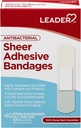 LEADER Sterilne Sheer Adhesive Bandages, Latex prost, Mešanice s kožo, pomaga preprečiti okužbo, Udobna zaščita za prvo pomoč in zdravljenje ran (3/4" x 3", 40 grof)