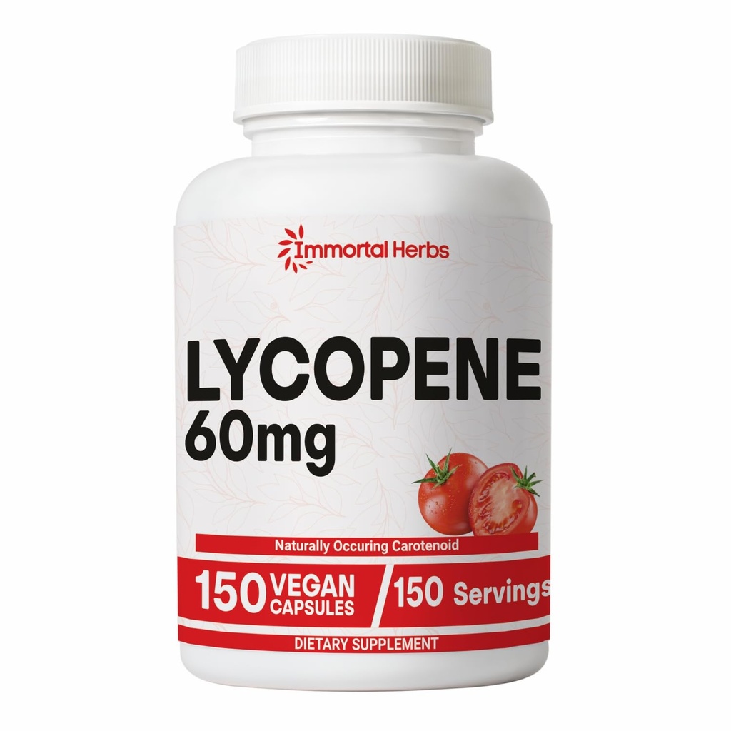 Likopen Dopolnilo za moške 60 mg, 150 Kapsule, Naravni Paradižnikov ekstrakt Prašek za kožo, srce in imunske podpore, 100% Veg Likopen kompleks, Ne-GMO in Gluten prosti karotenoid dodatek