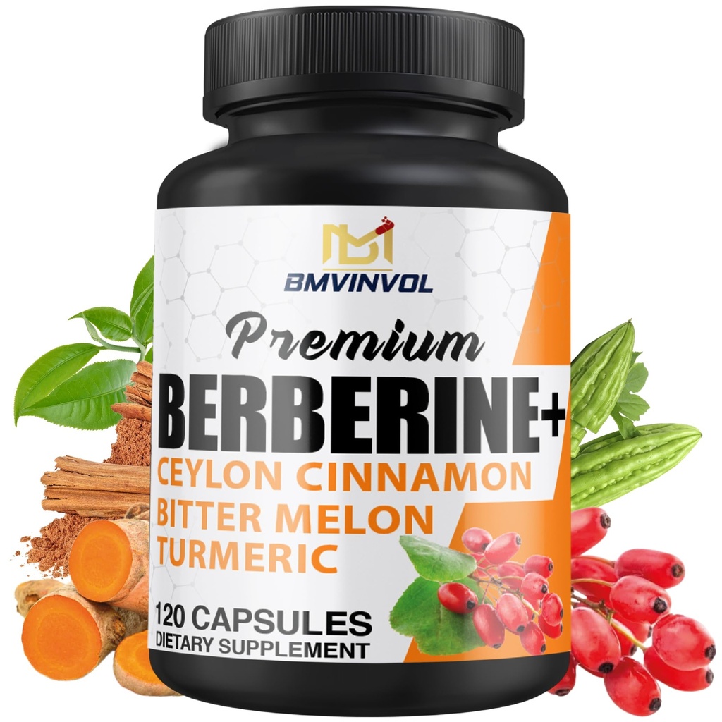 Berberine HCl dopolnilo, Ceylon Cimet in kurkuma kapsule, zeleni čaj in grenki melon kapsule - 120 kapsul za 2 meseca