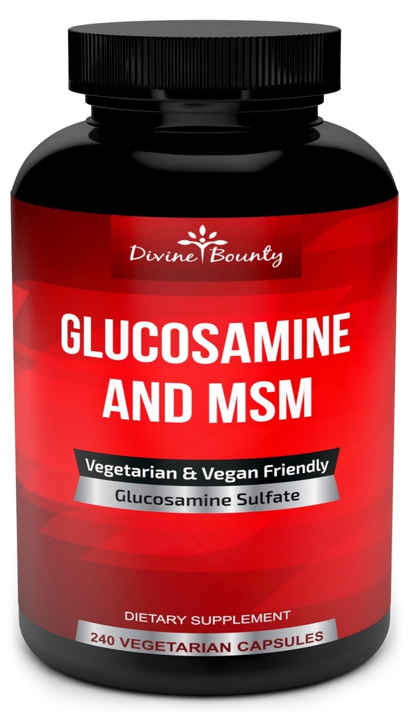 Božanski Bounty Glukozamin Sulfat dodatek (2000mg na serviranje) z MSM - 240 majhne vegetarijanske kapsule - brez Shellfish ali škodljivi dodatki