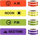 Medicine Nalepke Navodila za uporabo nalepka Stalni papir Oznaka AM NOON PM Čas Bedtime za tablete primeru Planner 0,4 * 1,6inch (500 na Roll 4 Pack)