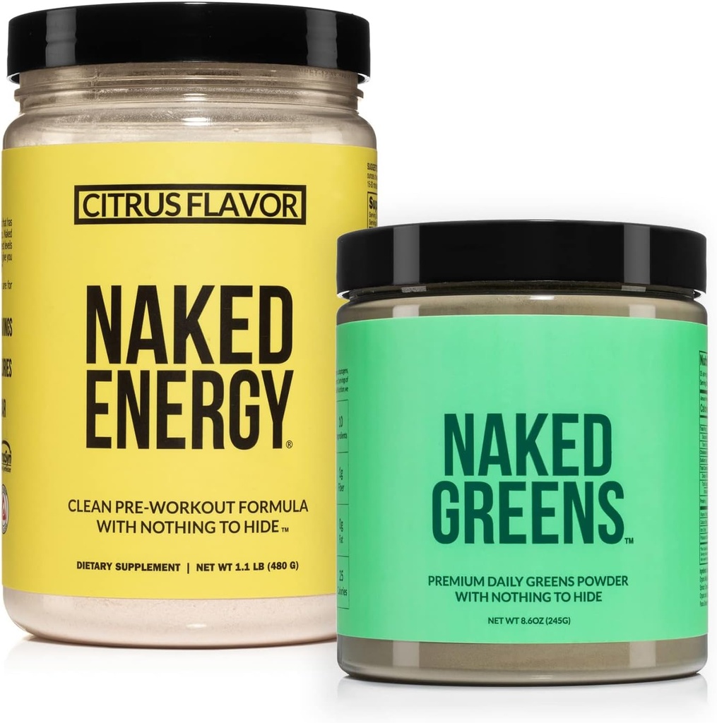 NAKED Vegan Energiziranje paket Citrus Energy Nutrition Super Greens Powder Organic Greens dodatek