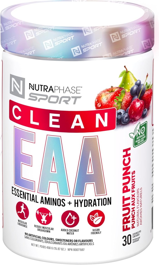 NutraPhase čisto EAA, vse naravno, Vegansko prijazno, Gluten brezplačno, Neverjeten okus, sadni Punch