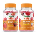 Življenjski cink 25mg Otroci + Biotin Otroci, Gummies Bundle - odličen okus, Vitamin dodatek, Gluten brezplačno, GSO brezplačno, Žvečljivi gumi