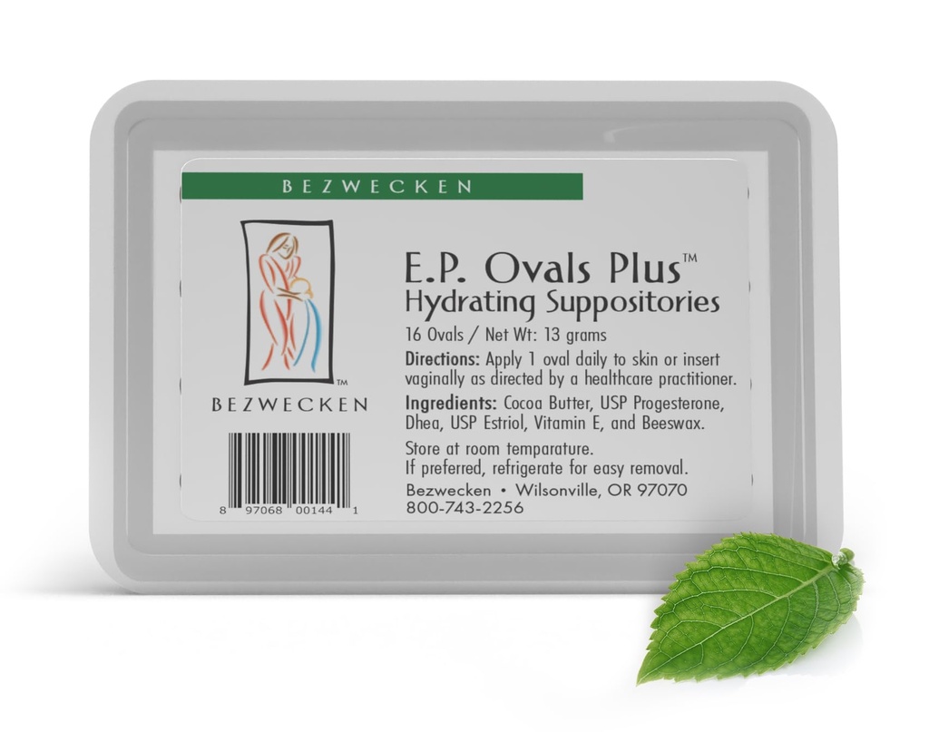 Bezwecken - E.P. Ovals Plus DHEA - 16 Ovalnih supositorijov - Ista zanesljiva formula, nova izboljšana oblika - Profesionalno oblikovana za alevial suhost pri menopavzalnih ženskah