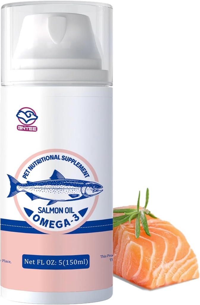 Olje divjih lososov za majhne pse in mačke -3X Omega 3 Podpora za kožo in plašč - Koncentrirana emulgirana hrana za hišne živali - Naravni EPA + DHA Maščobne kisline za skupno delovanje, Imuno & zdravje srca
