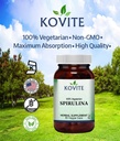 Kapsule Spirulina - 90 Zelenjavnih kapsul - vsebuje 450 mg organskega Spirulina v prahu - Košir & Vegan