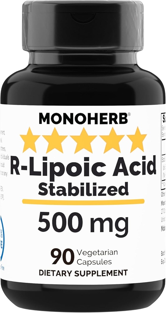 R-lipojska kislina 500 mg - 90 Vegovih kapsul - stabilizirana R- alfa- lipojska kislina
