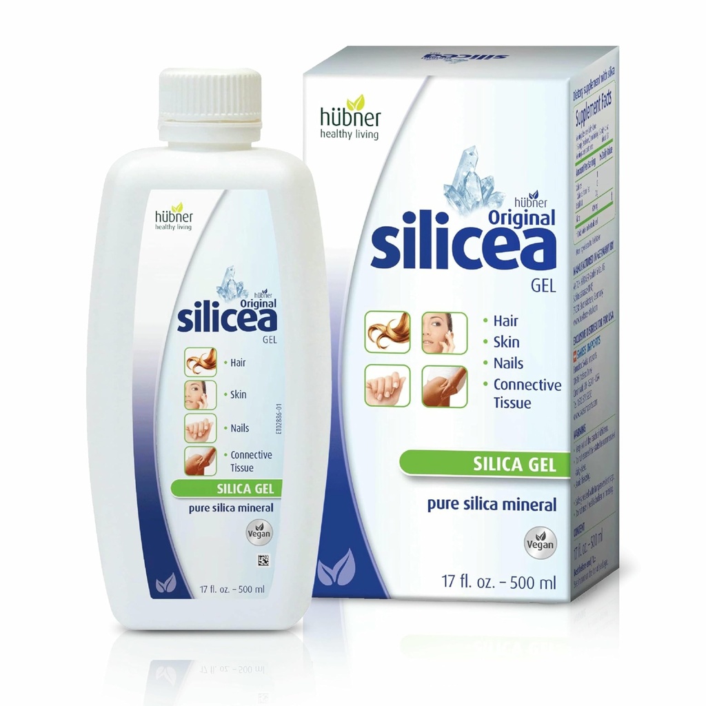 Hubner Original Silicea Gel 17 fl oz / 500 ml za lase, kožo, nohte, in povezana tkiva, Pure Colloidal Silica Gel Formula, brez dodatkov ali konzervansov