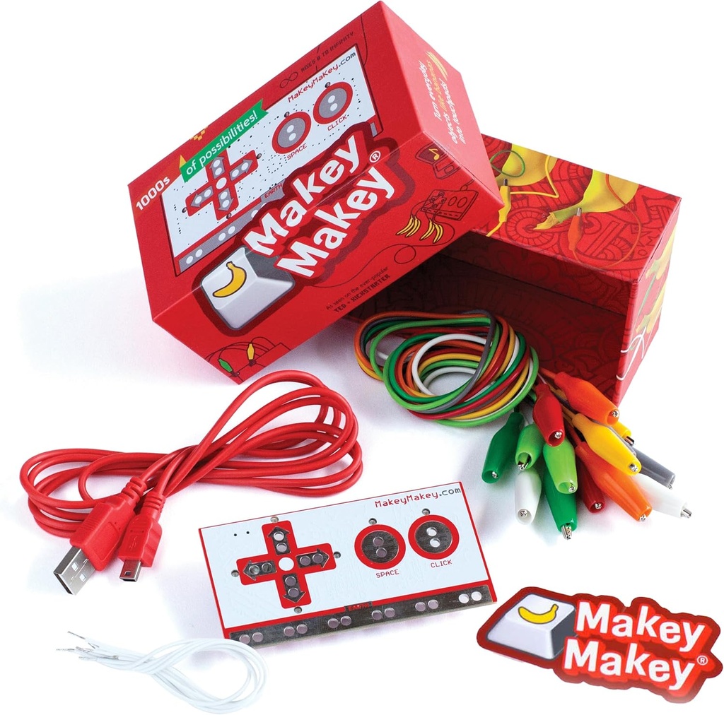 Makey Makey STEM Komplet iz Joylabza, Izobraževalni znanstveni kompleti, 1000s inženirskih in računalniških šifrskih dejavnosti, Hand-on Technology Learning Fun, Inženirski kompleti za otroke, STEM kompleti
