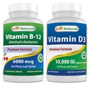 Best Naturals Vitamin B12 6000 mcg & Vitamin D3 10000 i.e.