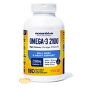 Oceanblue Professional Omega-3 2100 – 180 ct – Triple Strength Breast Fish Oil dodatek z visoko potencial EPA, DHA, DPA – Wild-Caught – Orange Flavor (90 Servings)
