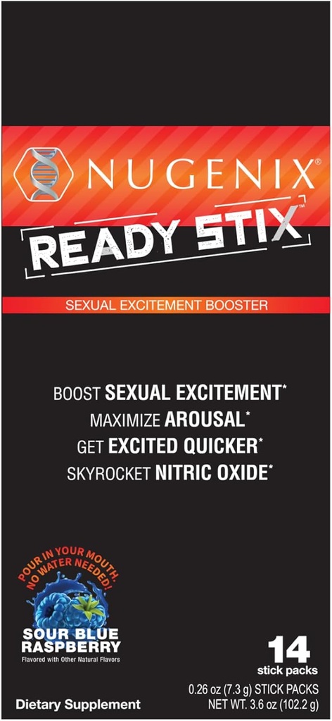 Nugenix Ready Stix - Dutric Oxide Booster, povečanje vitalnosti in pogon, dušikov oksid dopolnila za moške - 14ct