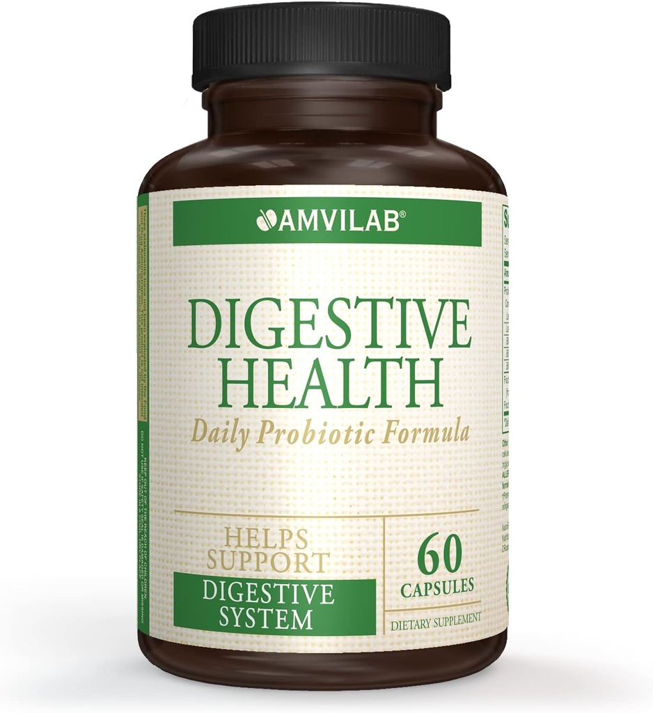 Prebavni Health Supplement,Daily Probiotic 7 Biljon CFUs na kapsulo,5 Essential sevi, vključno z Lactobacillus GG. Podpira črevesno in imuno zdravje. 60 kapsul