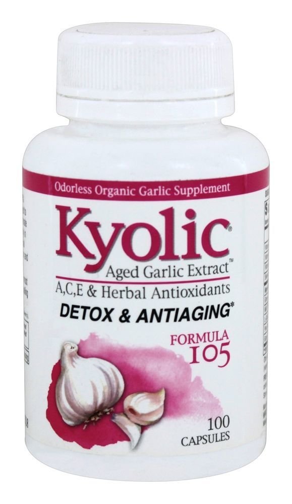 Kyolic Aged Česen Extract Formula 105, Detox in anti-Aging, 100 kapsul (Packaging May Vary)