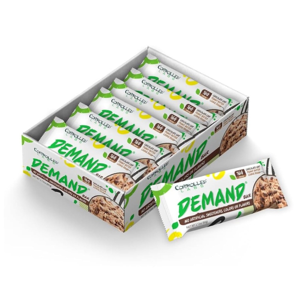 Pod nadzorom laboratoriji Povpraševanje Beljakovinske čokoladice - 12 zavojčkov - 16g beljakovin na serviranje, naravna, visoka beljakovinska/nizka karb Bar, 2.12 oz (Chocolate Chip/Peanut Butter/Cookie Dough)