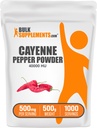 BulkSupplements.com Cayenne Pepper 40000 HU Powder - Capsaicin dodatki, Cayenne Pepper Powder - Vegan & Gluten Free, 500mg na Serving, 500g (1,1 lbs) (Pack of 1)
