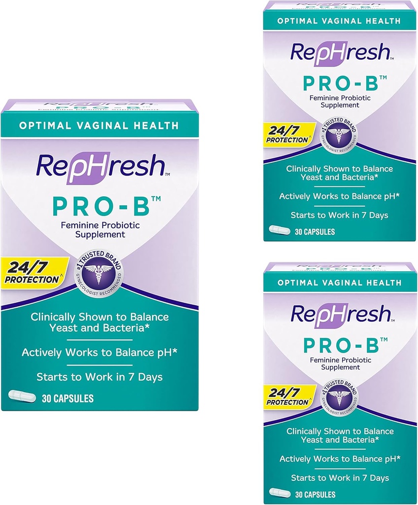 RepHresh Pro-B Probiotic Feminine dodatne kapsule (paket s 3)